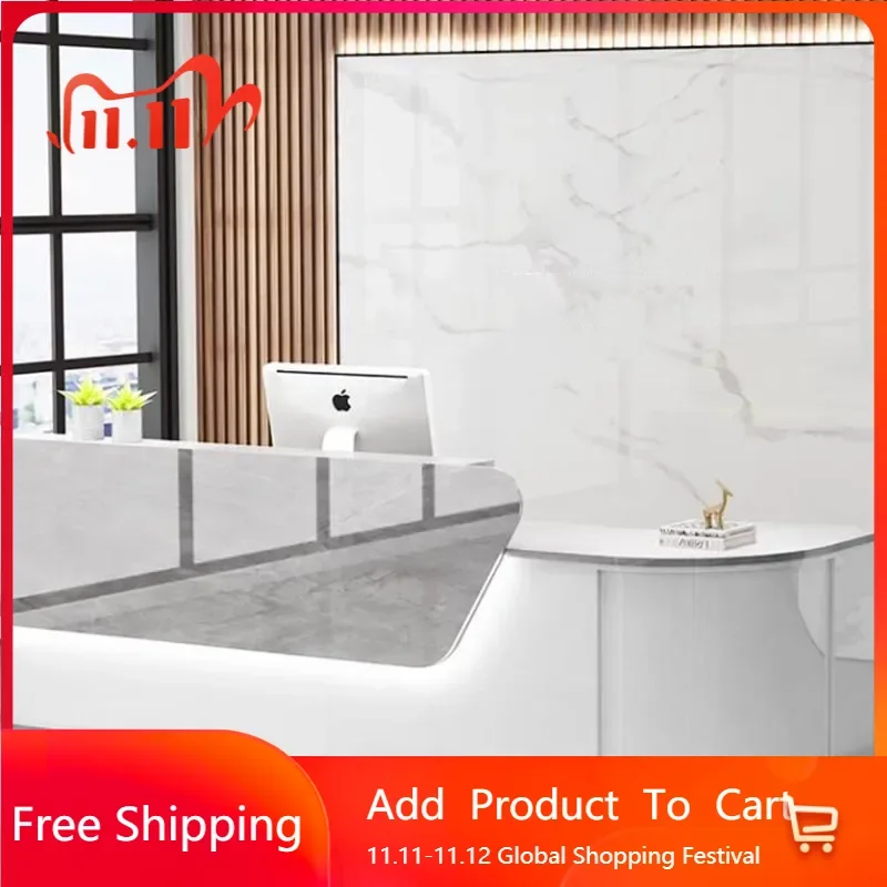 

Luxury Korean Reception De sk Counter Cash Register Wall Table Computer Desks Customer Center Reception Tisch Hotel Furniture