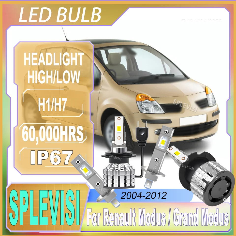 Night Visibility - LED Hi/Lo Headlight Bulb Pair For Renault Modus / Grand Modus 2004 2005 2006 2007 2008 2009 2010 2011 2012