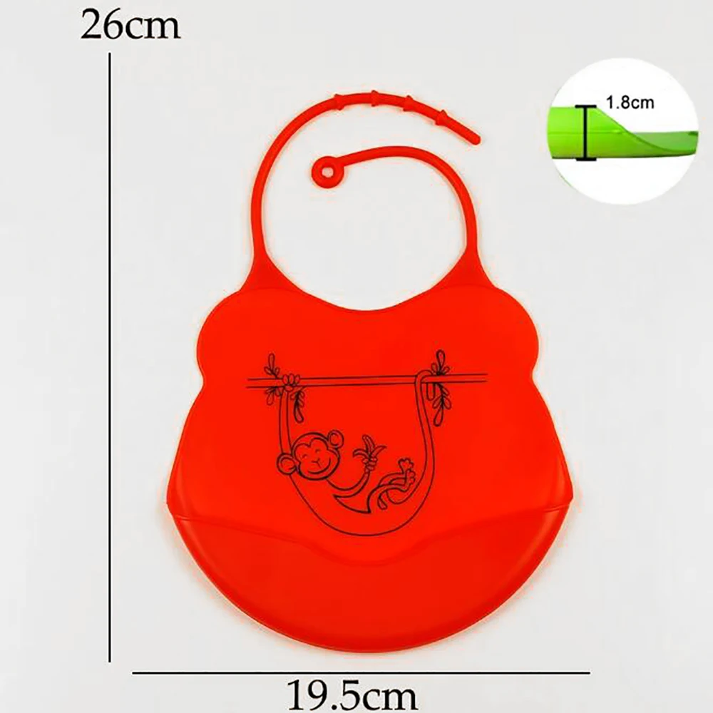 2piece Baby Silicone Bibs Babies Waterproof Bib Solid Color 6-speed Adjustment Saliva Pocket Children's Burp Cloths Accessories