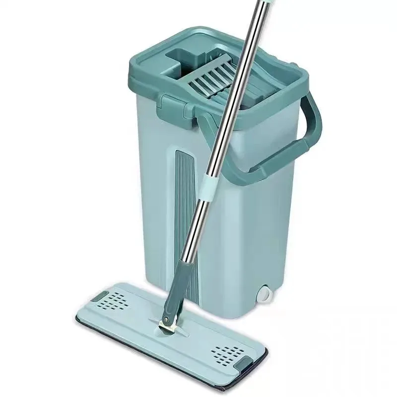 Hands-free Wash Floor Squeeze Mop with Bucket Sewage Separation Wet and Dry 360 ° Clean Flat Mops Set Home Cleaning Tools