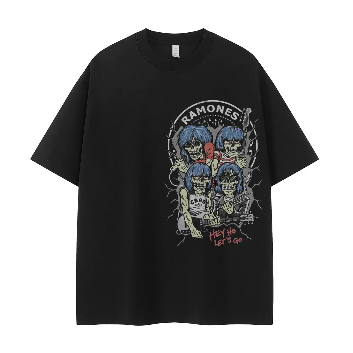 

Ramones Ramones Play Vintage American Street Punk Skull Vacations To Loose Rock Cotton Men's and Women's Short Sleeve T-shirt