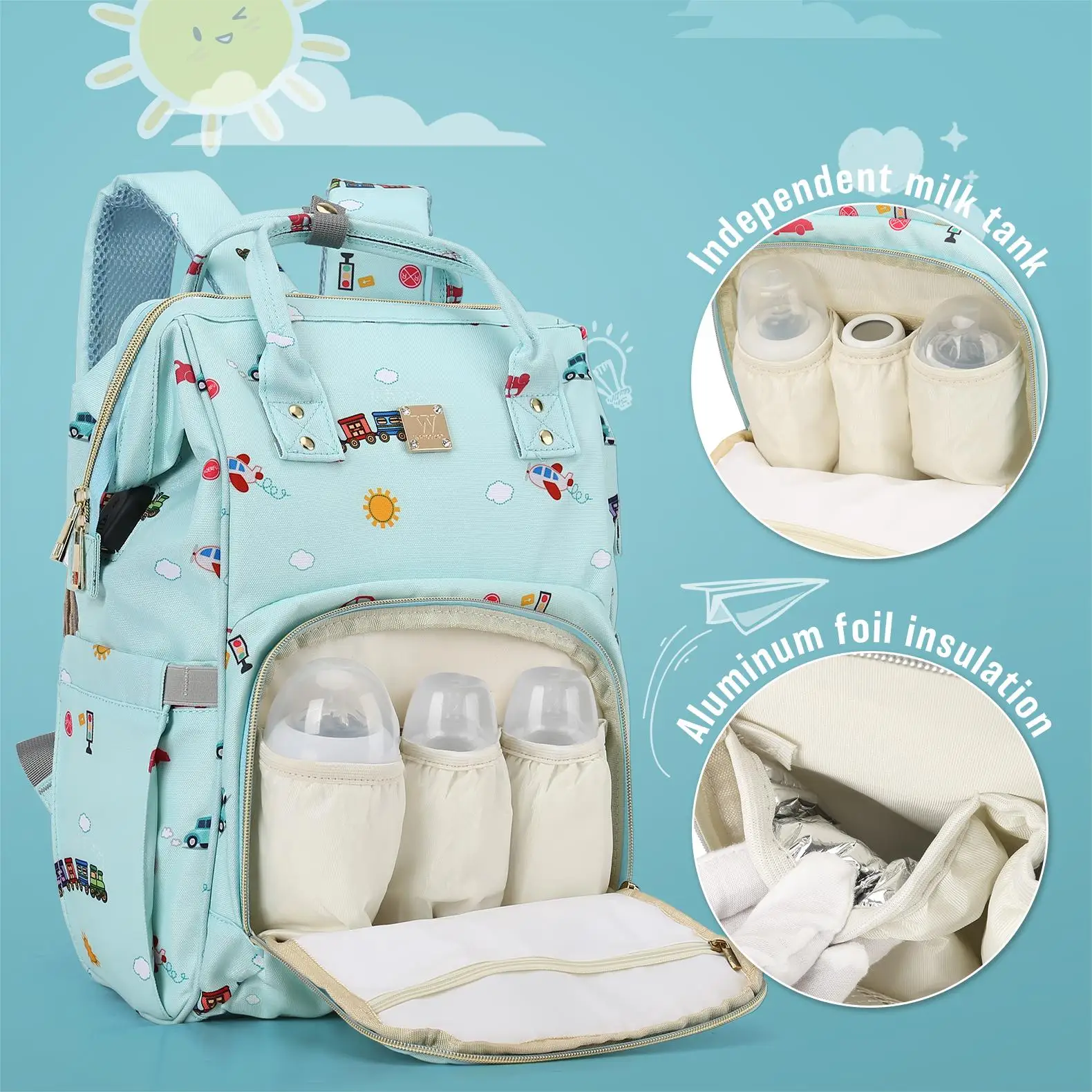 Baby Diaper Bag Backpack for Boys Girls, Diaper Backpack Travel Diaper Bags Changing Pad Shower Newborn Essentials Items for Mom