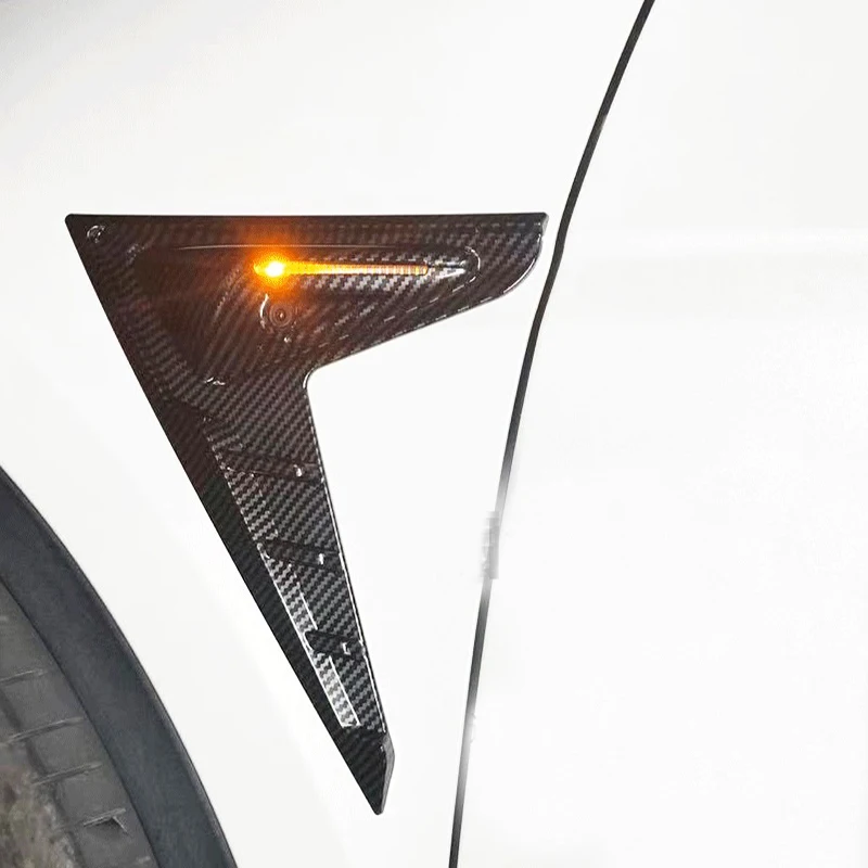 ل تسلا نموذج 3 Y 2017-2023 الجانب كاميرا حماية ألياف الكربون ABS تقليم كاميرا الفراغات سيارة الجانب الجناح غطاء لوحة 2 قطعة