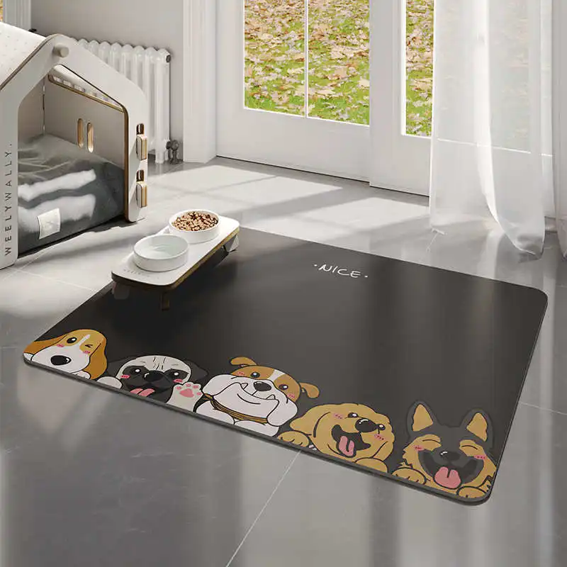 VIKAMA Cute Dog مضاد للأوساخ للحيوانات الأليفة - مقاوم للماء، مقاوم للزيت، آمن للطعام، سريع الجفاف، مقاوم للخدش، سهل التنظيف