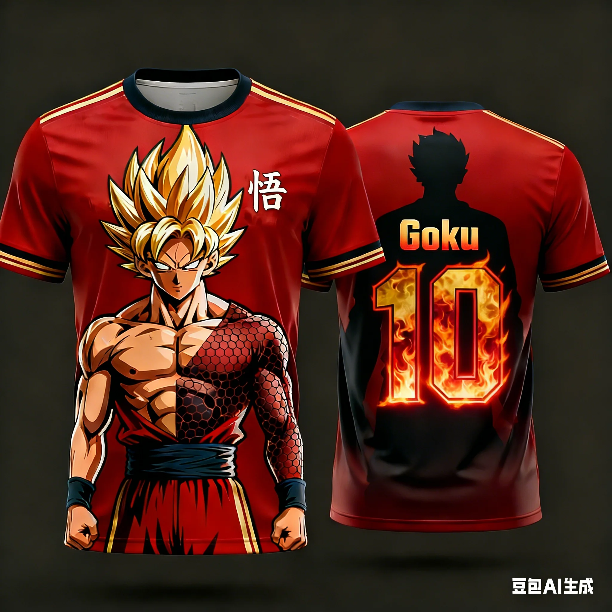 Goku Dragon Ball Soccer Jersey, Men Women  Children  Casual Anime Streetwear Fan Tee Summer quick-drying sports T-shirt