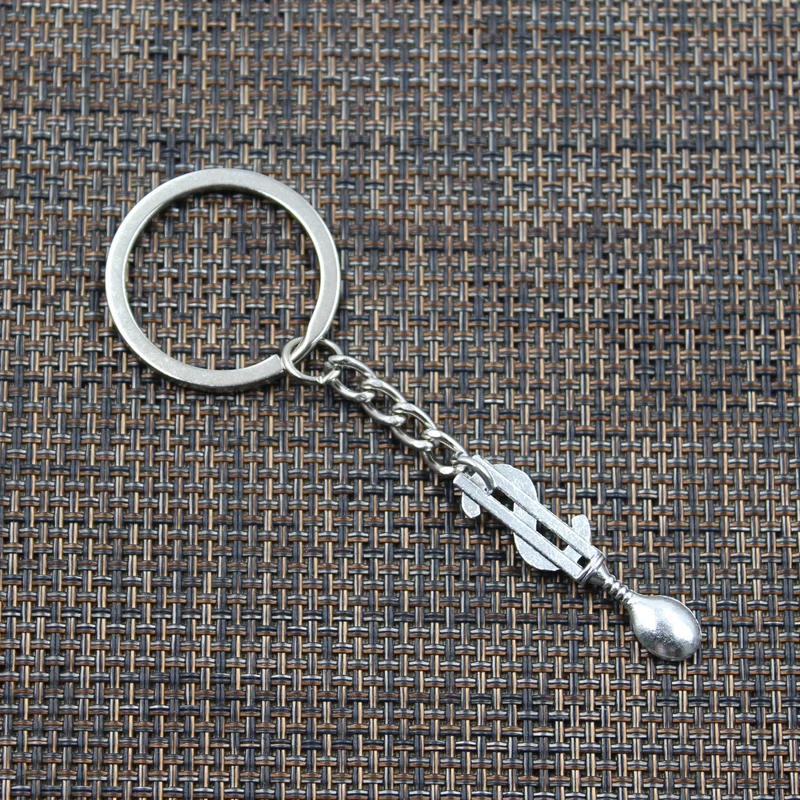 Fashion Keychain 37x9mm Money Dollar Spoon Silver Color Pendants DIY Men Jewelry Car Key Chain Ring Holder Souvenir For Gift