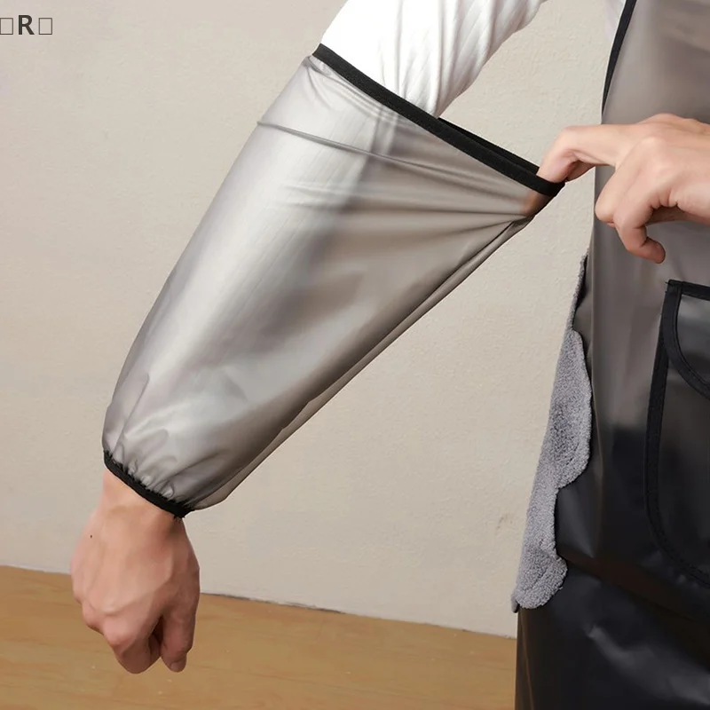 〔R〕TPU Waterproof Oversleeves Anti-Dirty Housework Cleaning Fawn Arm Sleeves Sleeve Cuff Arm Cover Kitchen Apron Accessories