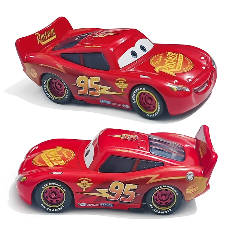 Carrinhos de Metal Disney Pixar: Versão Piston Cup do Faísca McQueen e Hudson Hornet - Miniatura de Carro de Corrida em Metal Fundido, Brinquedo e Figura de Anime, Presente