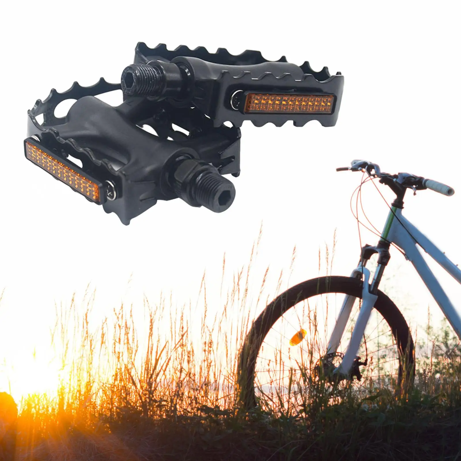2Pcs Bicycle Pedals Bike Pedals Wide Flat Pedals Aluminum Alloy Accessory Pedals Bicycle Flat Pedal for Adult Bikes BMX image 4
