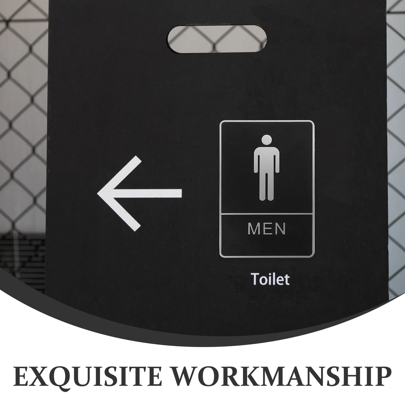 

2pcs Plastic Toilet Restroom Signboard Self Adhesive Washroom Men Women Guiding Sign Wall Sign For Bathroom Decor