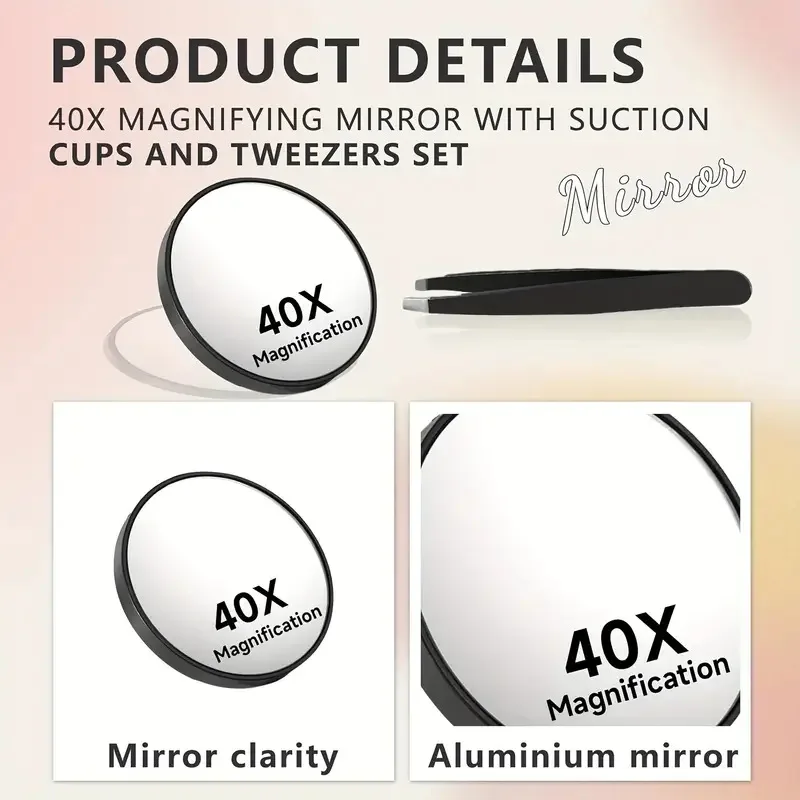 50X مرآة صغيرة مكبرة المحمولة شفط كأس يده مرآة لمستحضرات التجميل وضوح على الذهاب الجمال الدقة مرآة مكبرة #2