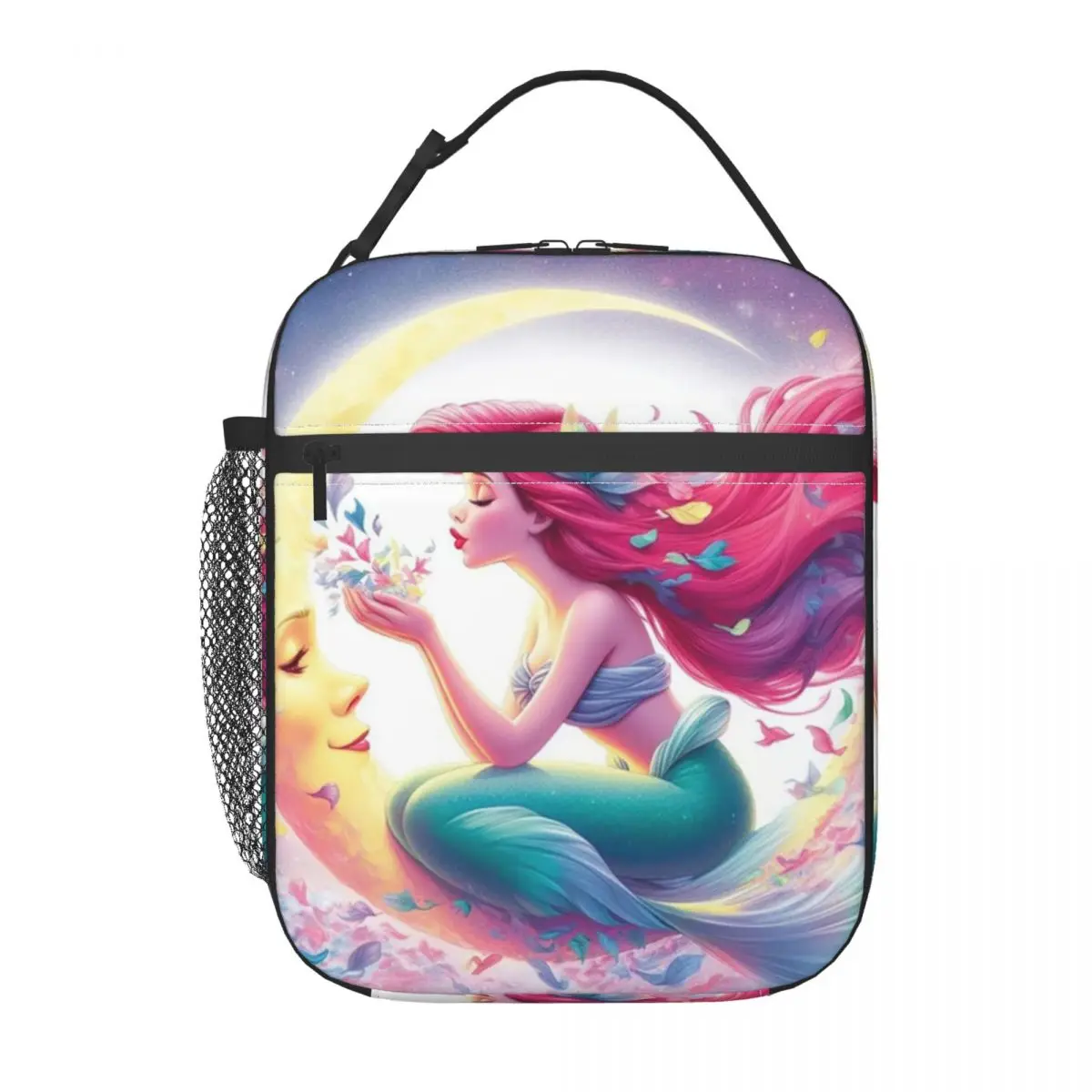 

Изготовленная на заказ художественная изолированная сумка для обеда Ariel The Little Mermaid для женщин, холодильник, термобокс для еды, школьные многоразовые сумки-тоут