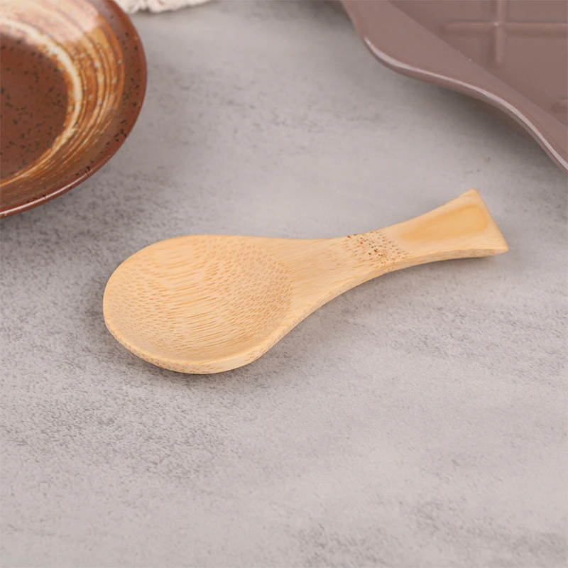 1Pcs Mini Wooden Spoons Kitchen Spice Condiment Spoon Coffee Sugar Teaspoons Kids Short Handle Wood Scoops Home Tableware