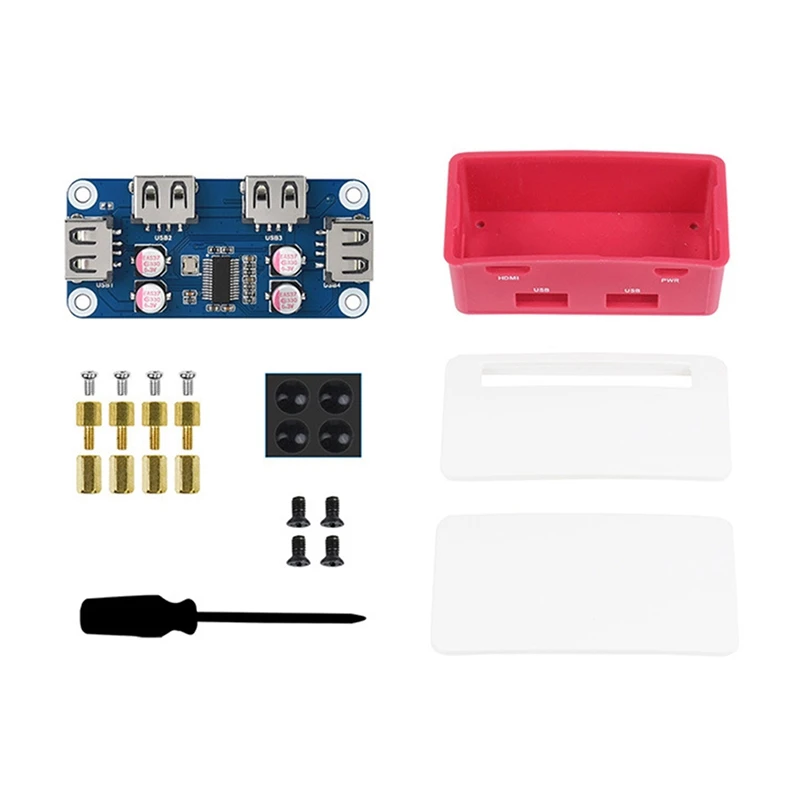 

Waveshare For Raspberry Pi Zero 2W/Zero W/Zero WH Motherboard High Quality USB2.0 Hub Expansion Board +Shell Kit