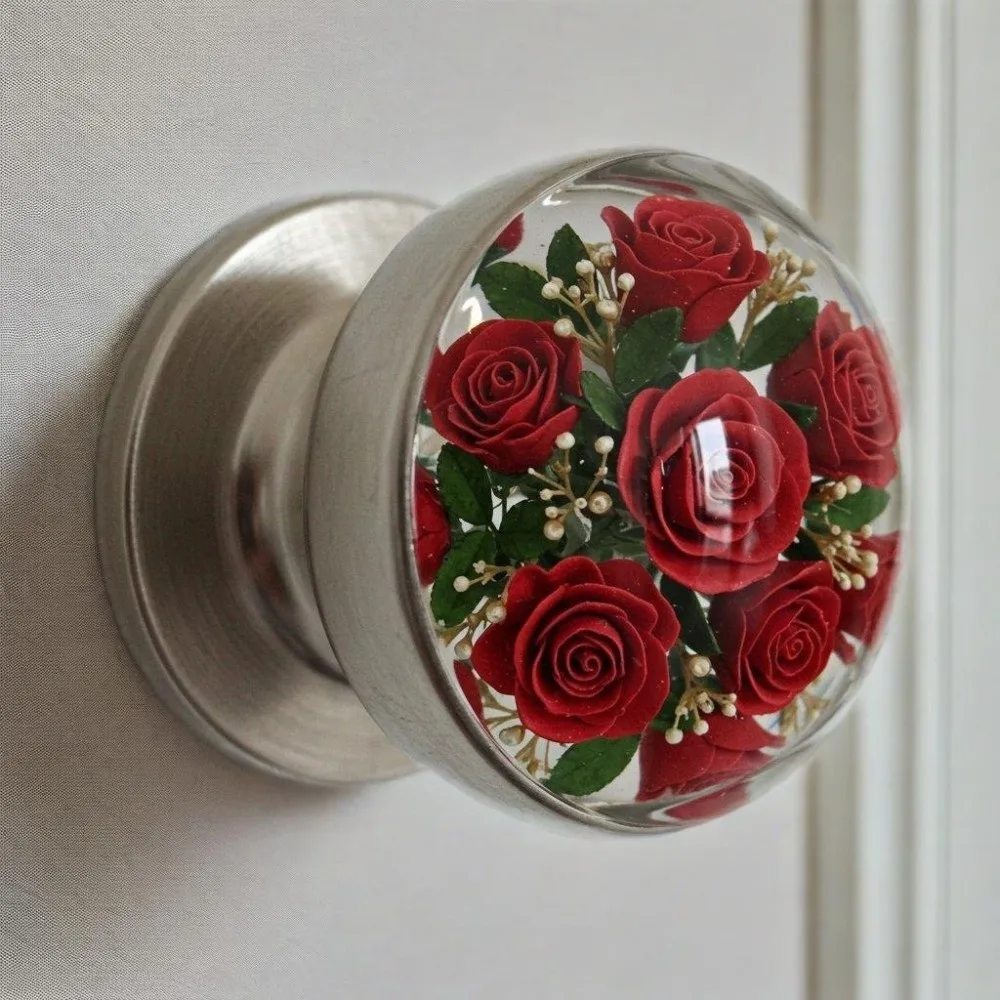 Creative Flower Patterns Cabinet Handle Practical Heavy-Duty Drawer Handle Door Knob Decorative Home Decoration