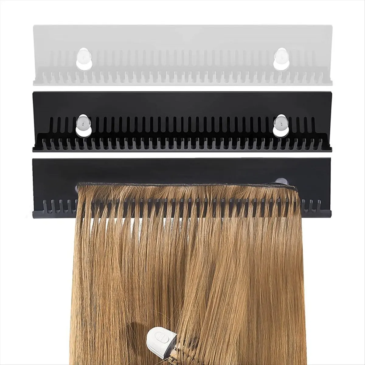 feelfeel Professional Acrylic Hair Extensions Sectioning Holder Organizer Rack Hanger Hair Extension Hanger Holder Rack Black