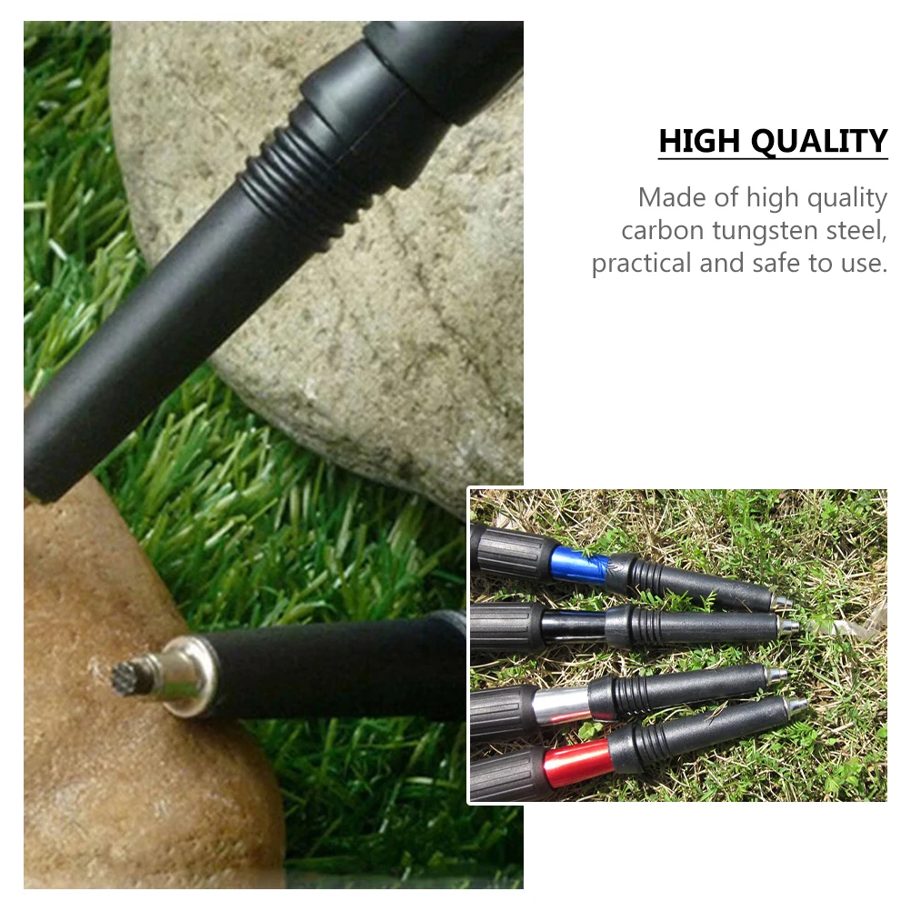 

4pcs Steel Tips for Trekking Poles Durable Black Set of 4 Walking Stick Climbing Rod Parts Camping Hiking Accessories