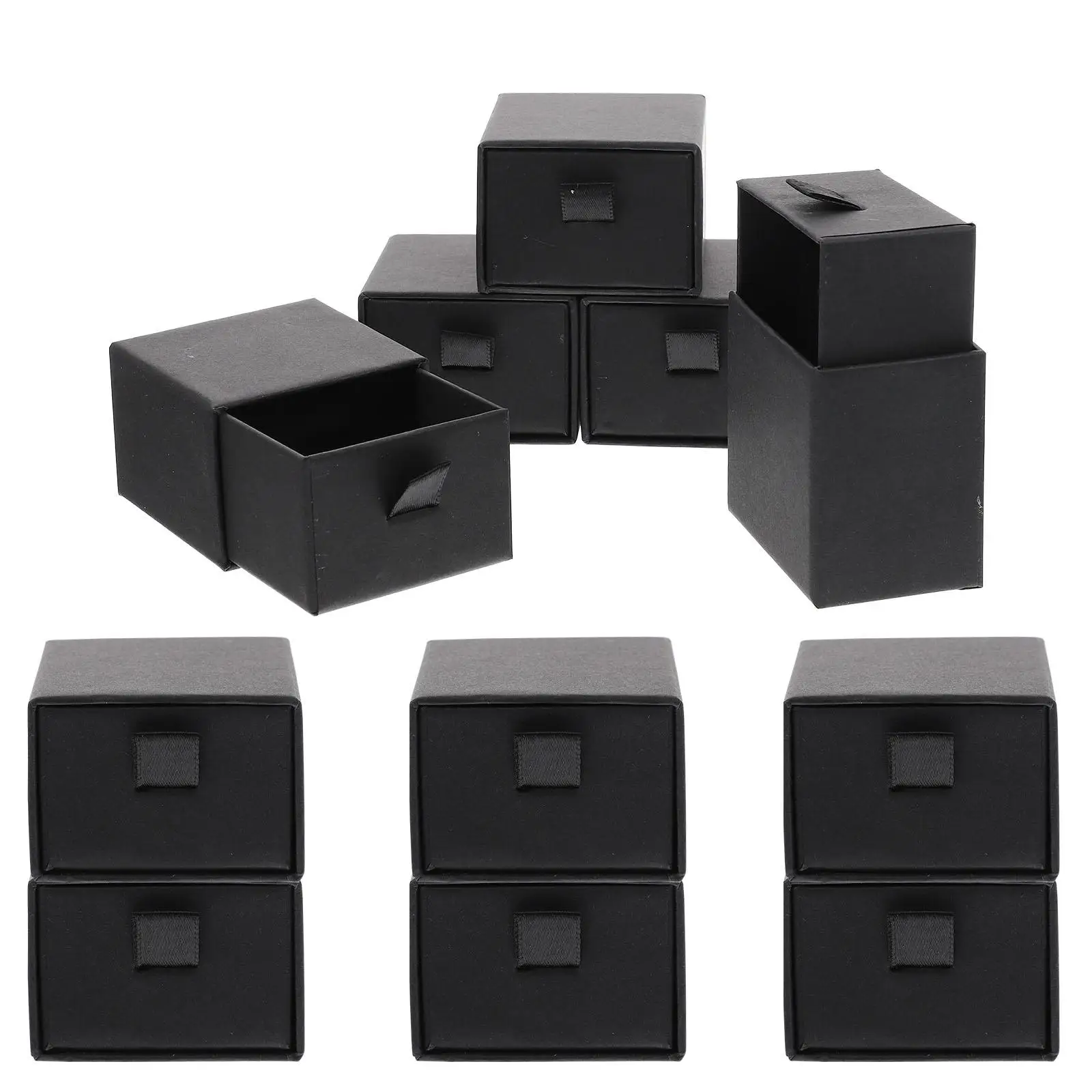 

12 Pcs Jewelry Box Portable Small Earrings Container Storage Drawers Fresh Color Home Style Dust Proof Travel ganizer