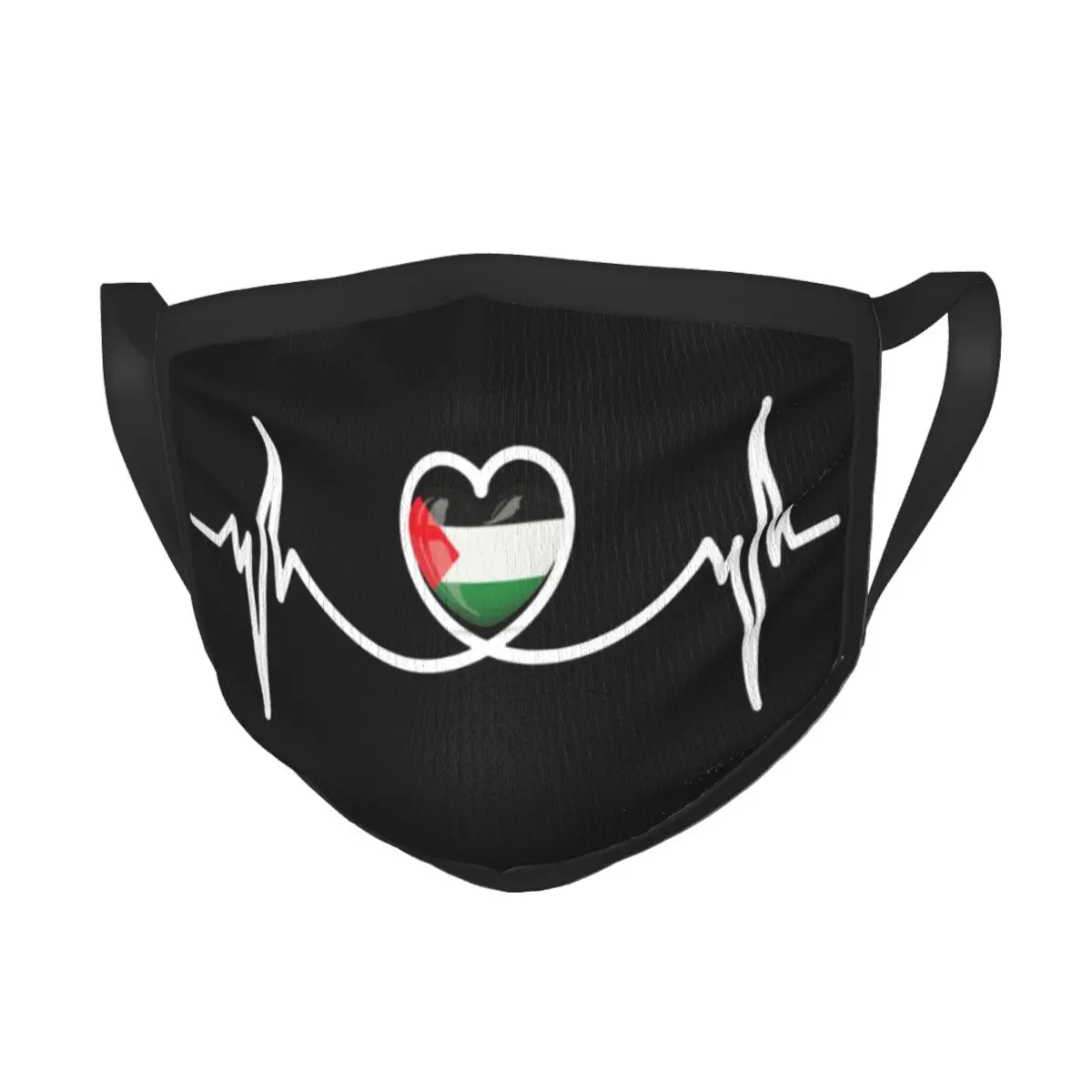 Heart Beat Palestine Palestinian Reusable Face Mask Anti Haze Dustproof Mask Protection Cover Respirator Mouth Muffle