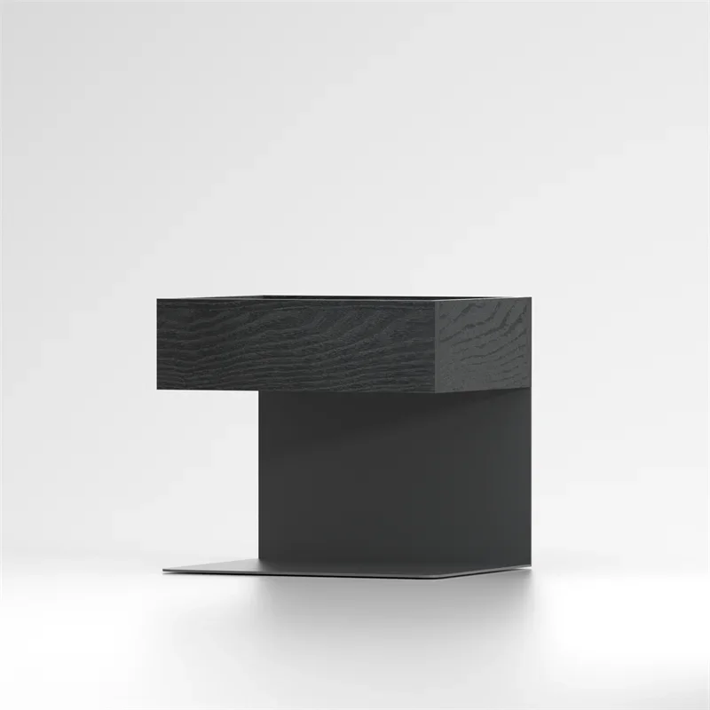 minimalist steel plate suspension creative bedside table modern bedside light luxury high-end bedside drawer rack