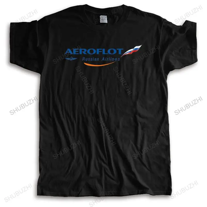 mens casual teeshirt Fashion brand t shirt Aeroflot Russian Airlines Shubuzhi printing Cotton T-shirt bigger size Drop Shipping