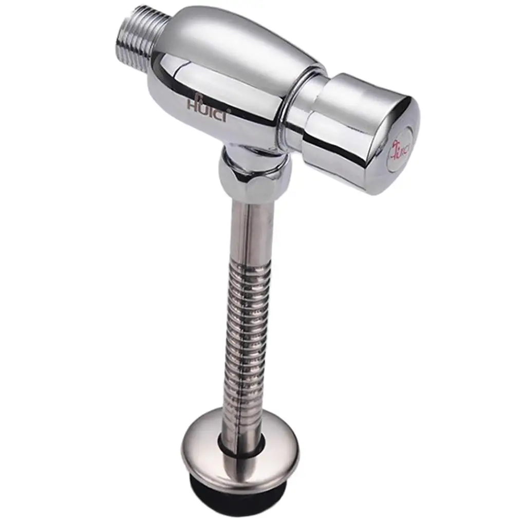 Pit Toilet Button Type Manual Delay Push Copper Flushing Valve Universal Fit for Bathroom Bar Club Use