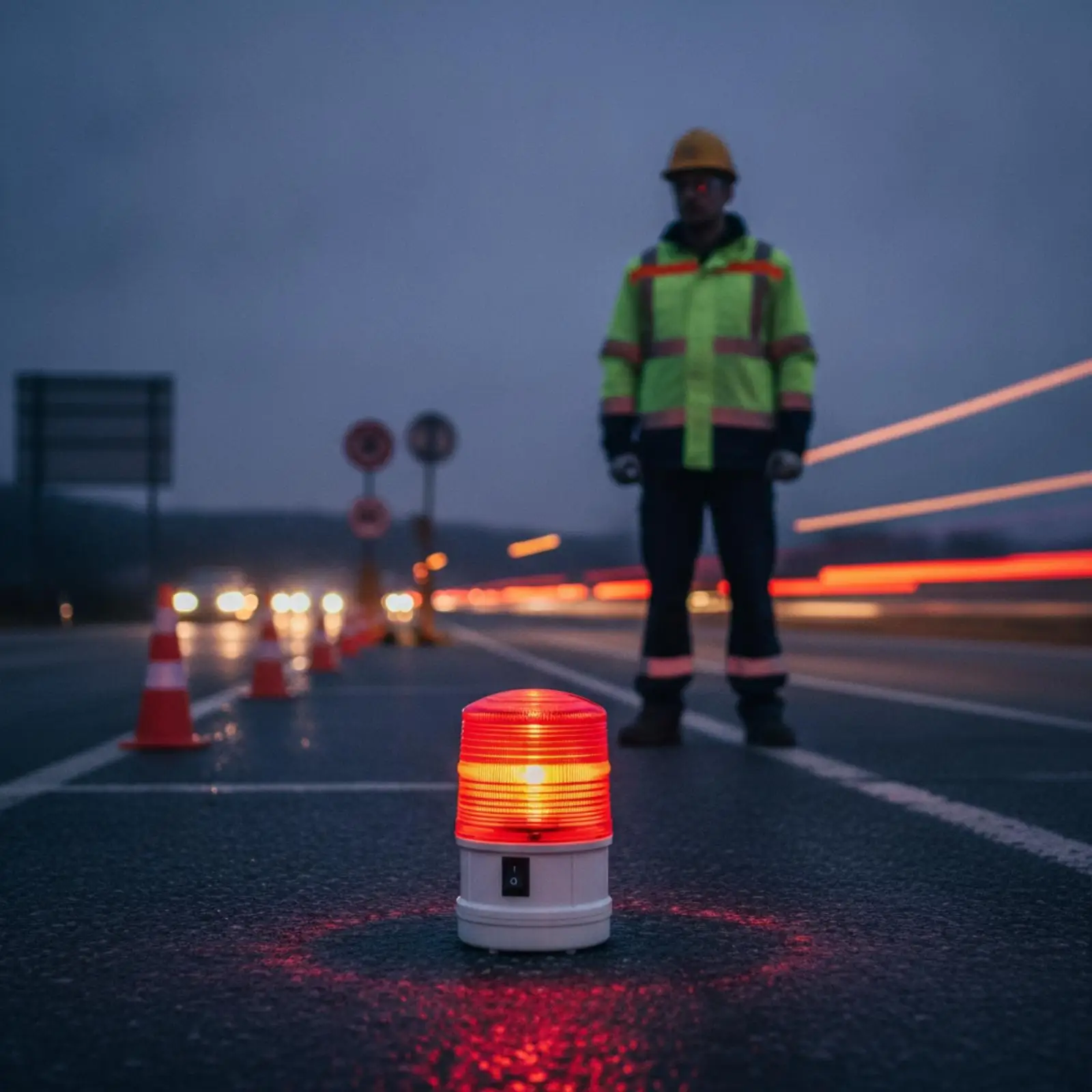 Battery Powered Red Warning Light Beacon Portable LED Emergency Indicator for Car Garage Workshop Use