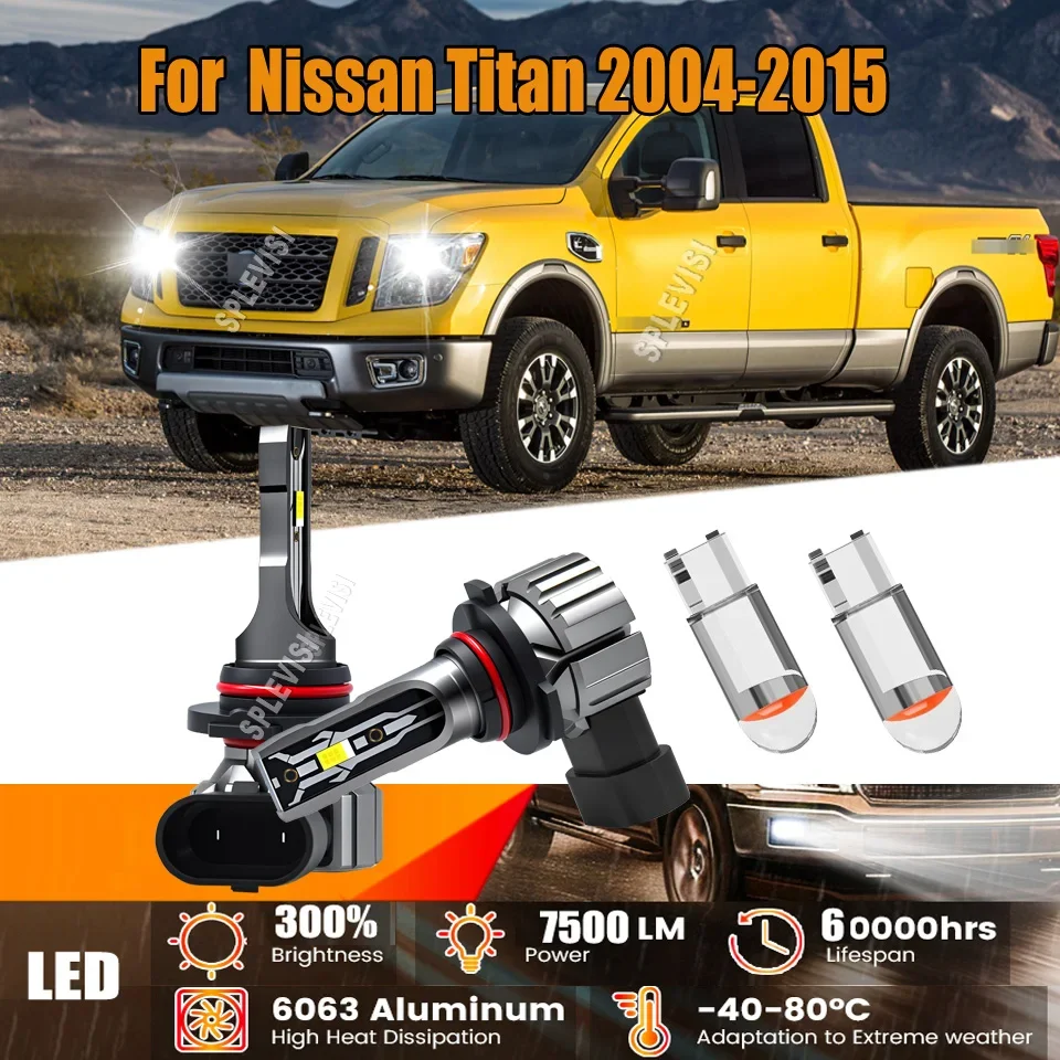 9005 9006 880 Car CSP LED Headlight Foglight-Long-Distance Driving For Nissan Titan 2004 2005 2006 2007 2008 2009 2010 2011-2015