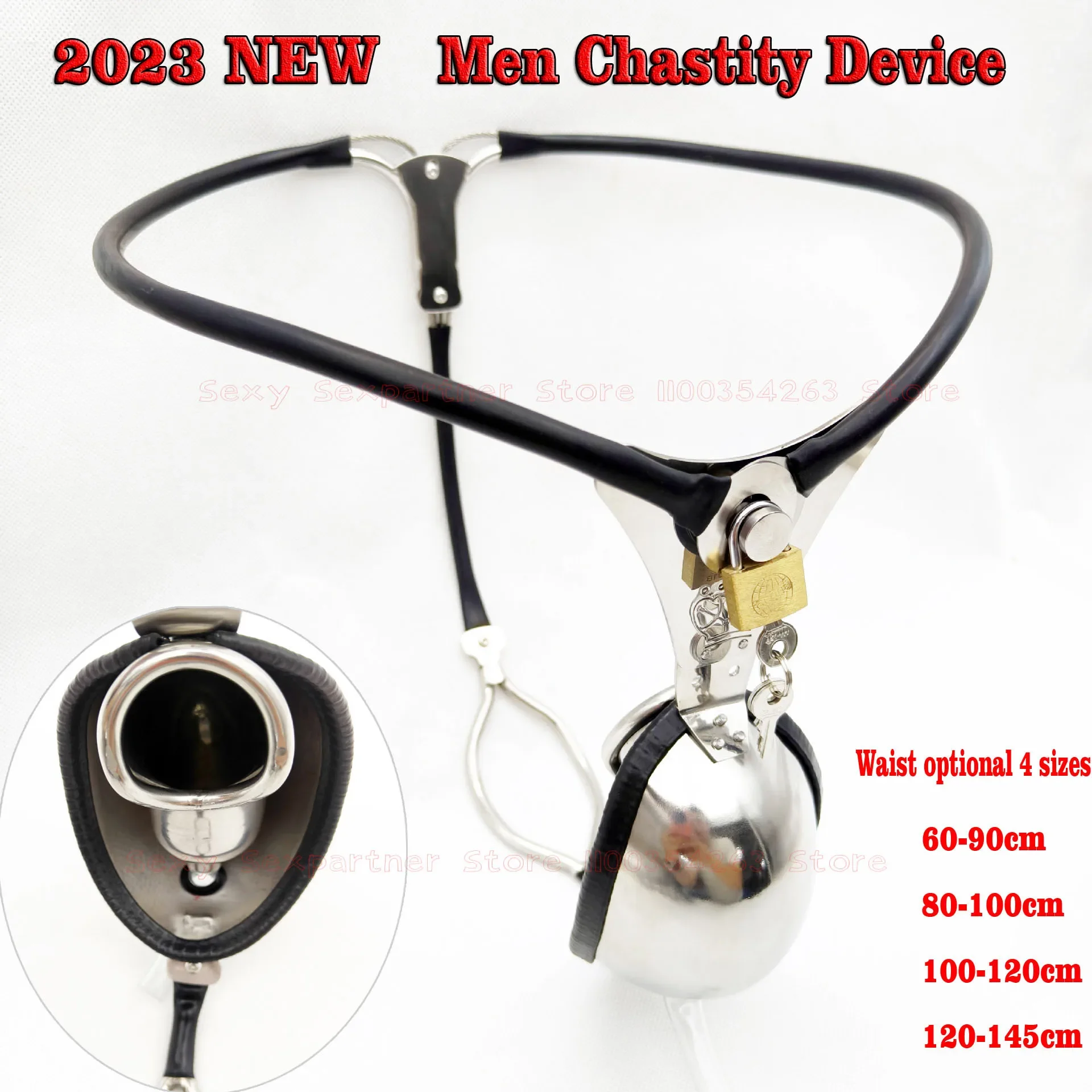 Stainless Steel Chastity Device Male Chastity Belt Pants All-wrapped Chastity Lock With Cock Cage Urethral Catheter Sex Bondage