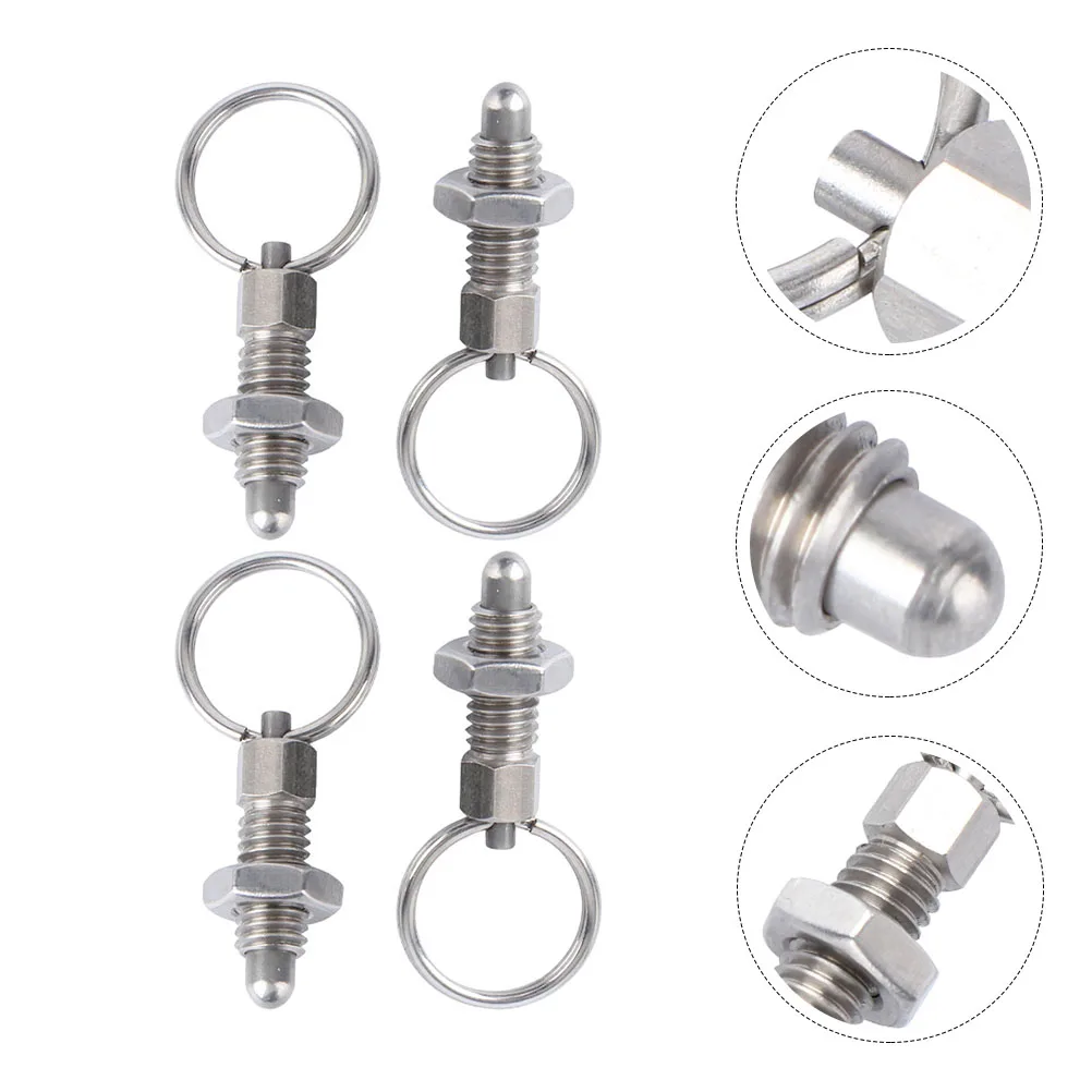 

4pcs Stainless Steel Knob Plunger Quick Release Spring-Loaded Locking Pin For Mechanical Accessories Industrial Equipment Car