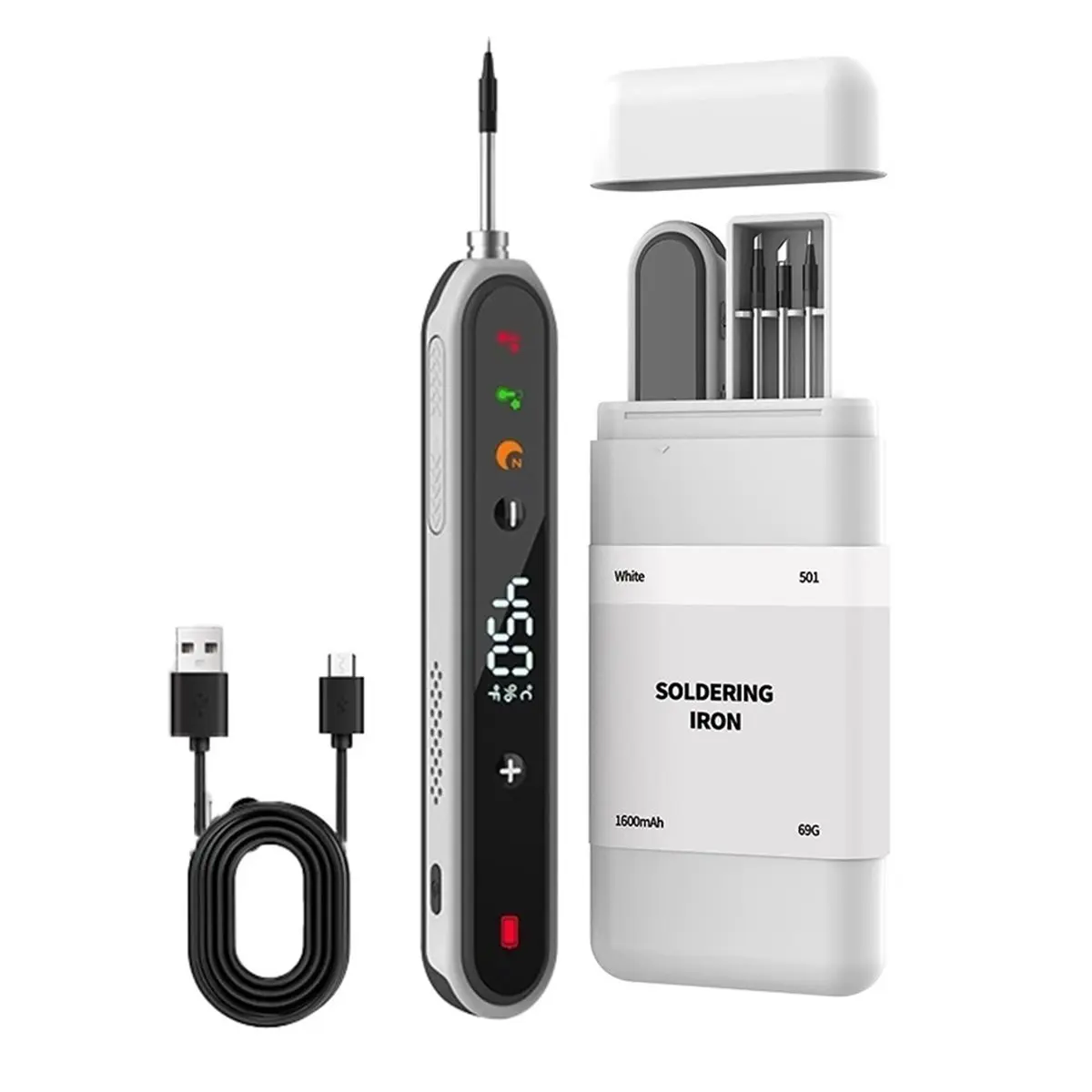 Workshop Gear USB Soldering Iron Portable 5V 15W Built-in Battery with Three-Level Temperature Control Wireless Soldering Tools