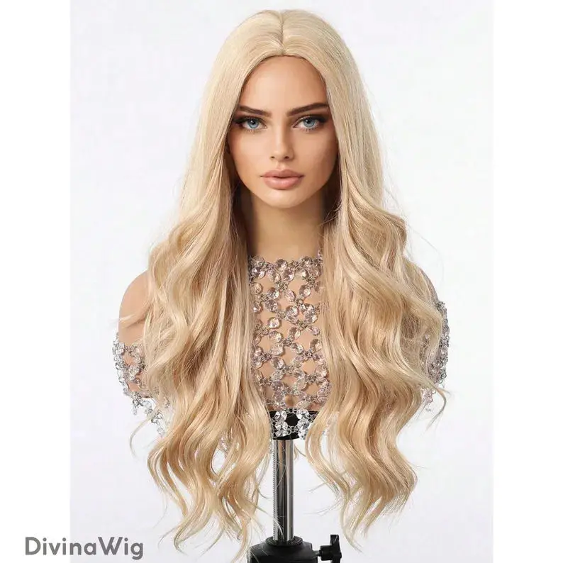 Women’s Wig Long Length Body Wave Wigs Synthetic Wigs Princess Highlight Light Blonde Glueless Ready To Wear Daily Cosplay Wigs