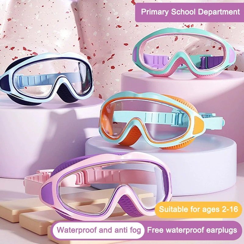 Children Swimming Goggles Boys Girls Large Frame Waterproof Anti Fog Swimming Glasses Babies Silicone Swim Eyewear Goggles