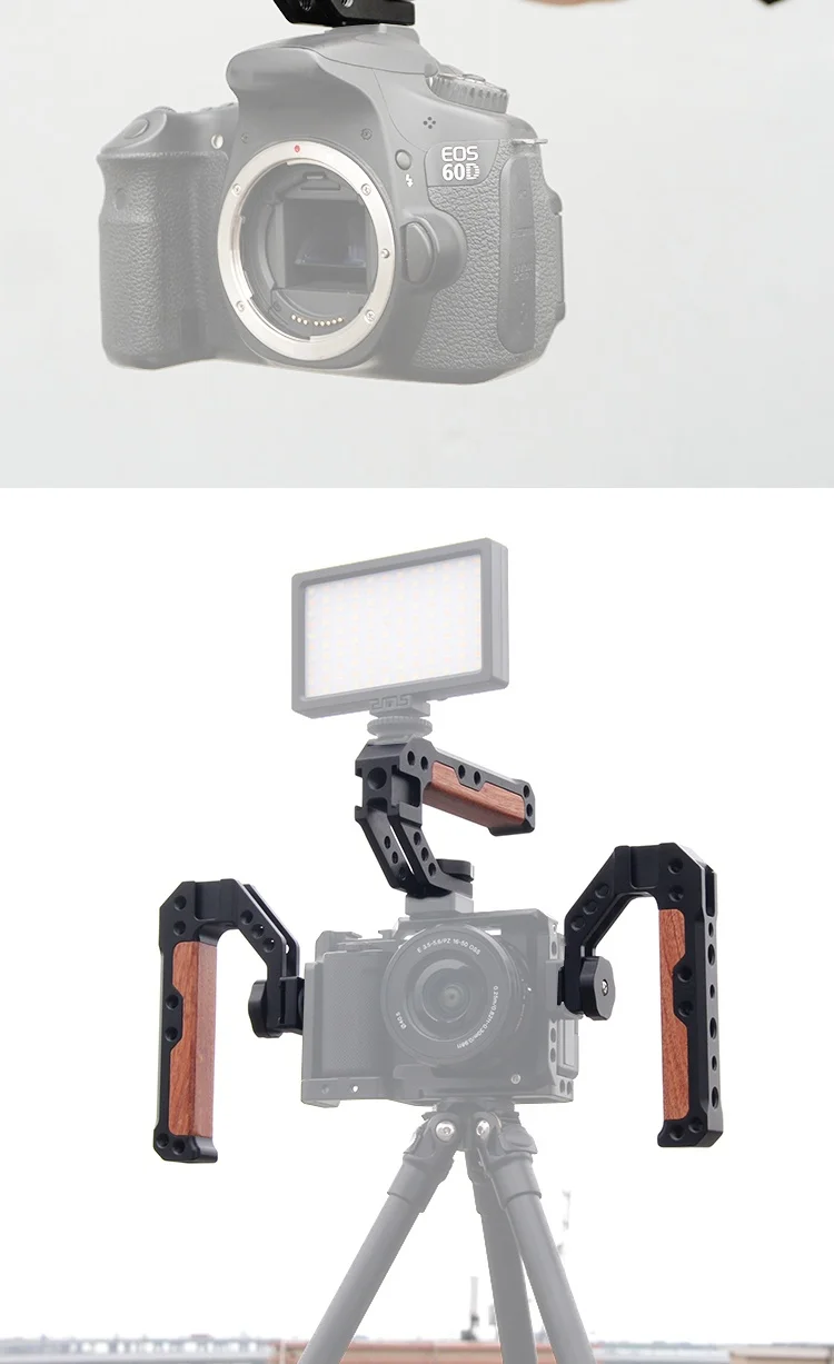 Für Canon EOS R8 DSLR Kamera Käfig Rig Top Griff Grip Kalten Schuh Montieren 3/8 "1/4" ARRI Stativ video Schutz Gehäuse Fall – Detail 33