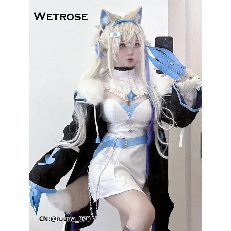 【Wetrose】 Op voorraad Fuwawa Mococo Abyssgard Cosplay Kostuum fwmc Hololive IN Advent 3e Generatie Fuwa Moco Holo Girl Set Pruik