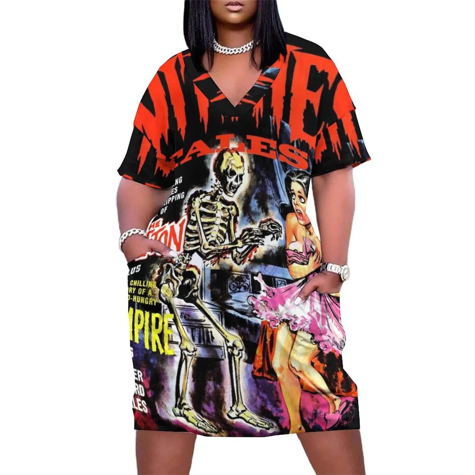 

Vintage Horror Comic Loose Pocket Dress long dress women summer elegant party dresses for women 2025 prom dress 2025