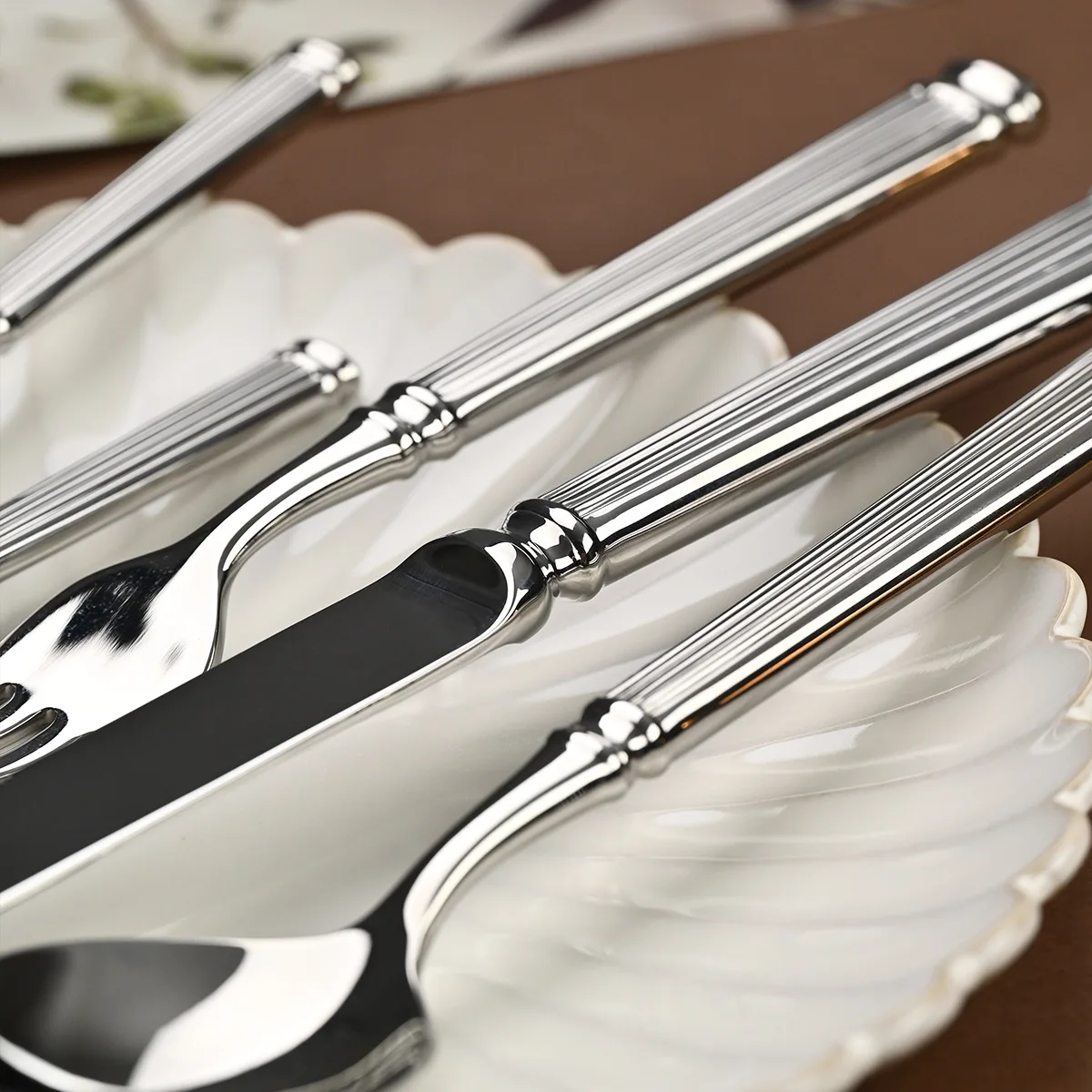 Roman column 304 stainless steel tableware high-end restaurant steak restaurant western tableware tableware tableware