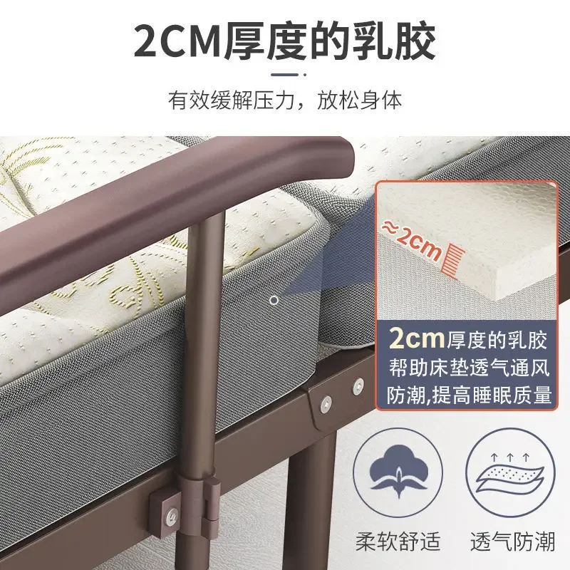 Obrázek 4: 접이식 침대 싱글 침대 시에스타 홈 성인 시에스타 침대 에스코트 휴대용 금속 해골 캠프 모던 심플 라텍스 패드 오피스 리클라이너