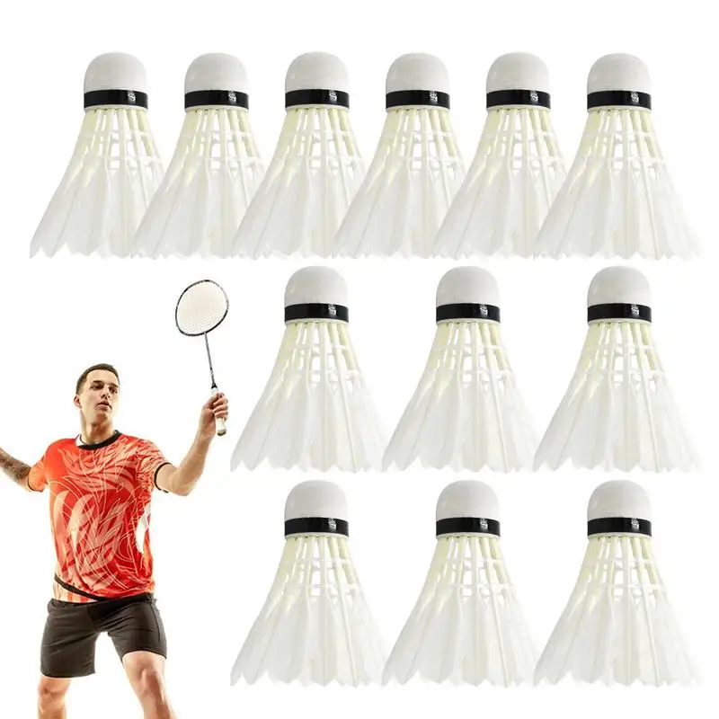 Badminton Shuttlecocks 12PCS Badminton Trainer Ball Durable And Stable Hitting Practice For Youth Players Beach Racket Games Pla