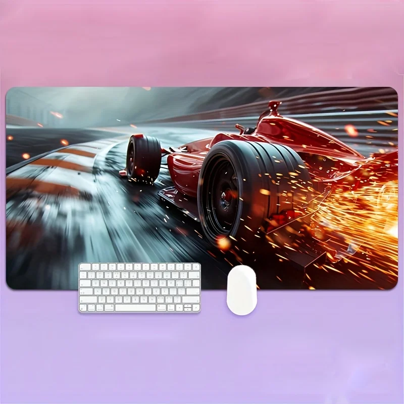 CIFbuy Gaming Mouse Pad Formula Race Car Pattern Non-Slip Washable Natural Rubber Precision Stitched Edge HD Colorful Print Desk