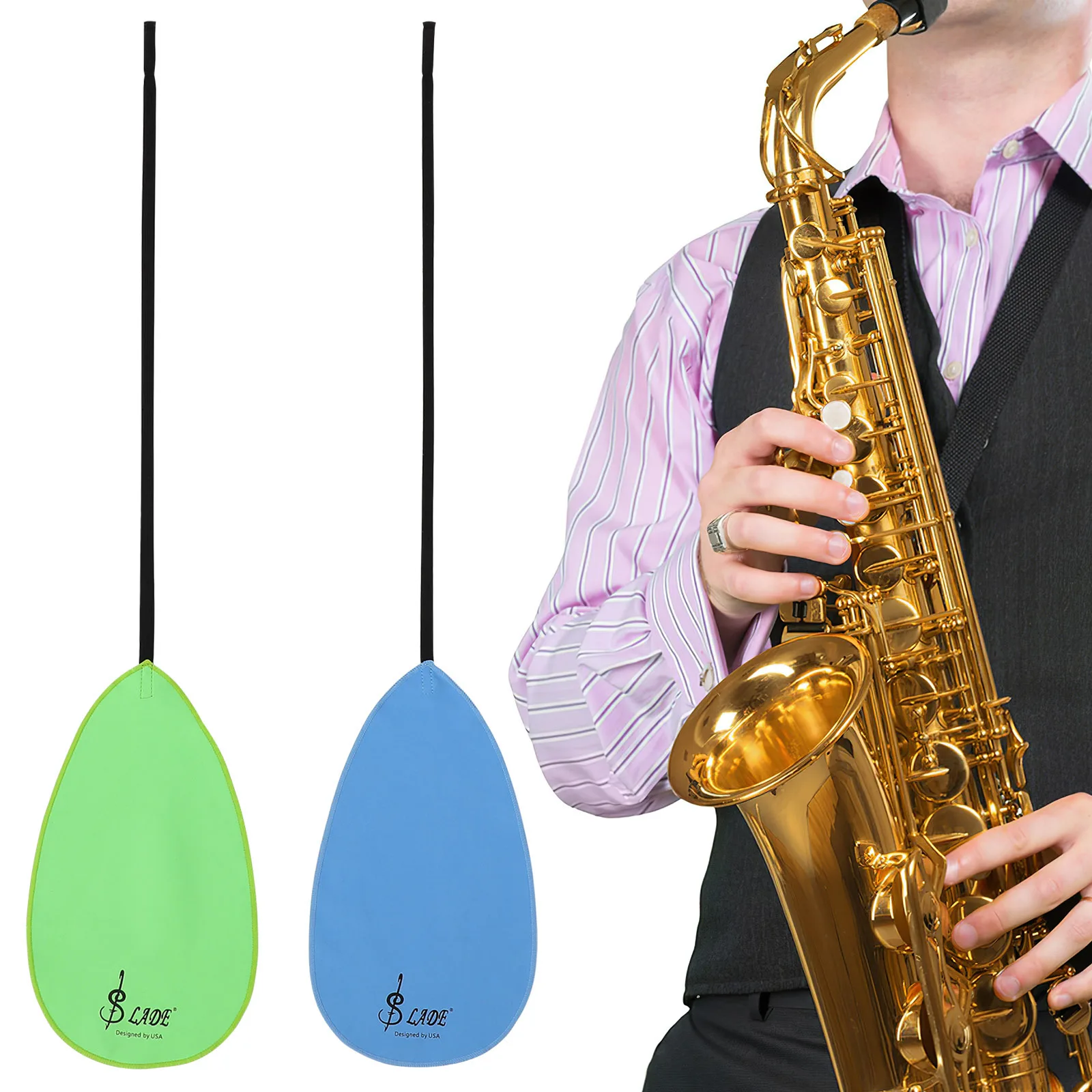 

2Pcs Music Instrument Cleaning Cloth Soft Lint-Free for Clarinet Saxophone Flute Piccolo Strong Absorption Inside Tube Cleaner