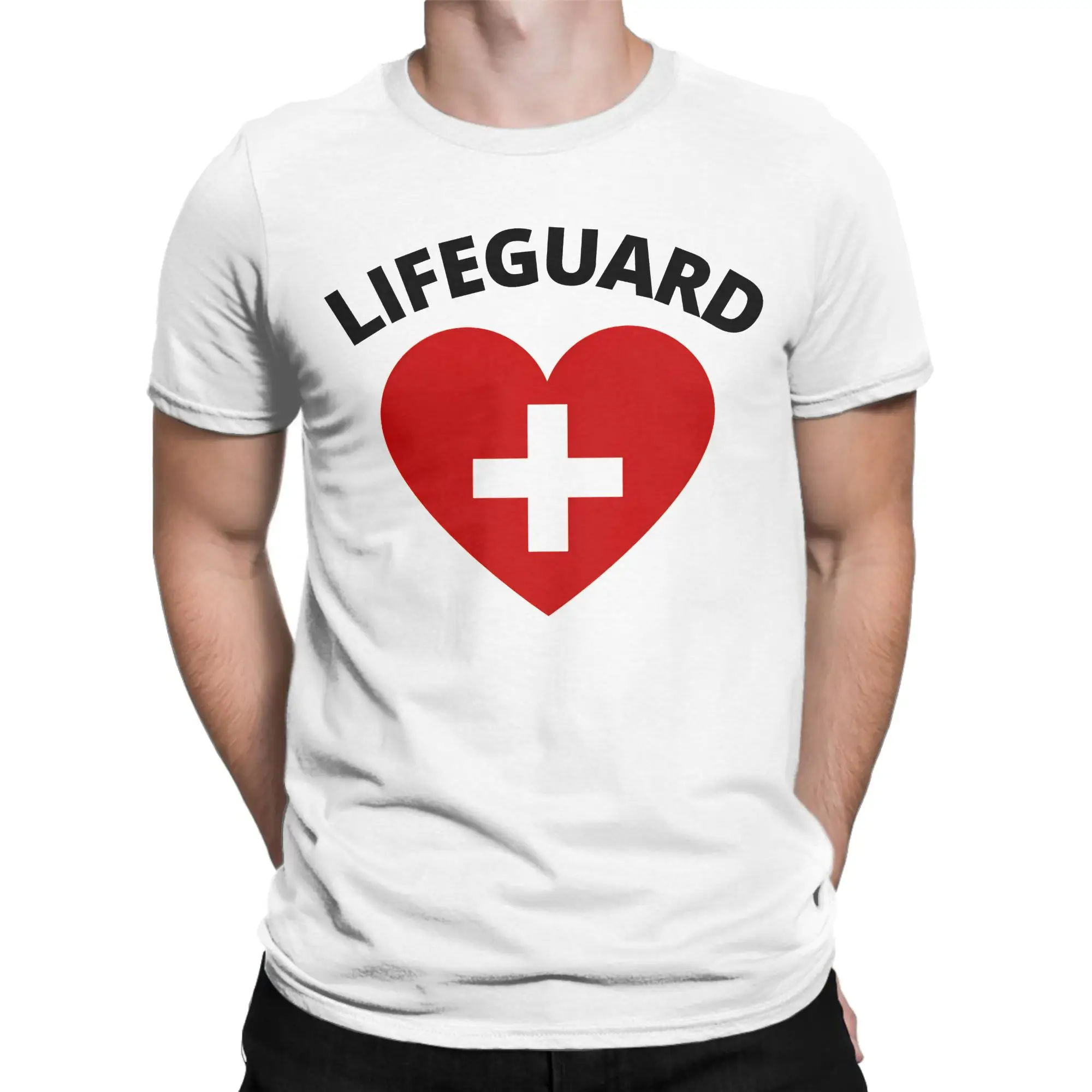 Harajuku T Shirt Lifeguard of the Week Medical Care 100% Cotton T-Shirts Tshirt for Men Summer Y2K Casual Short Sleeve Tops
