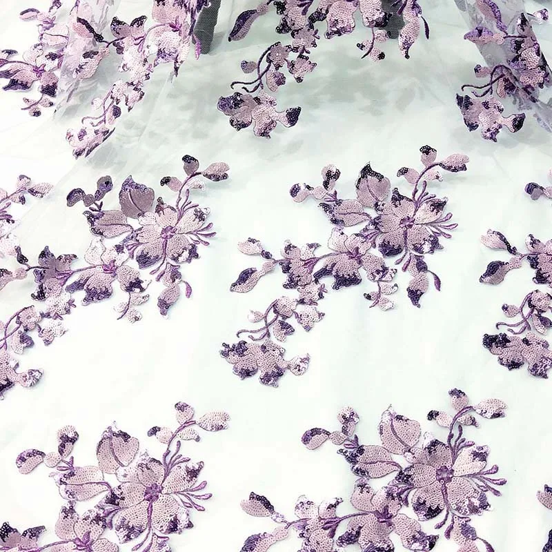 28*16CM 3d Flower Sequin Embroidery Fabric Lace Applique Sew on Patches,Bodice Beaded Appliques Sewing Supplies For Dress