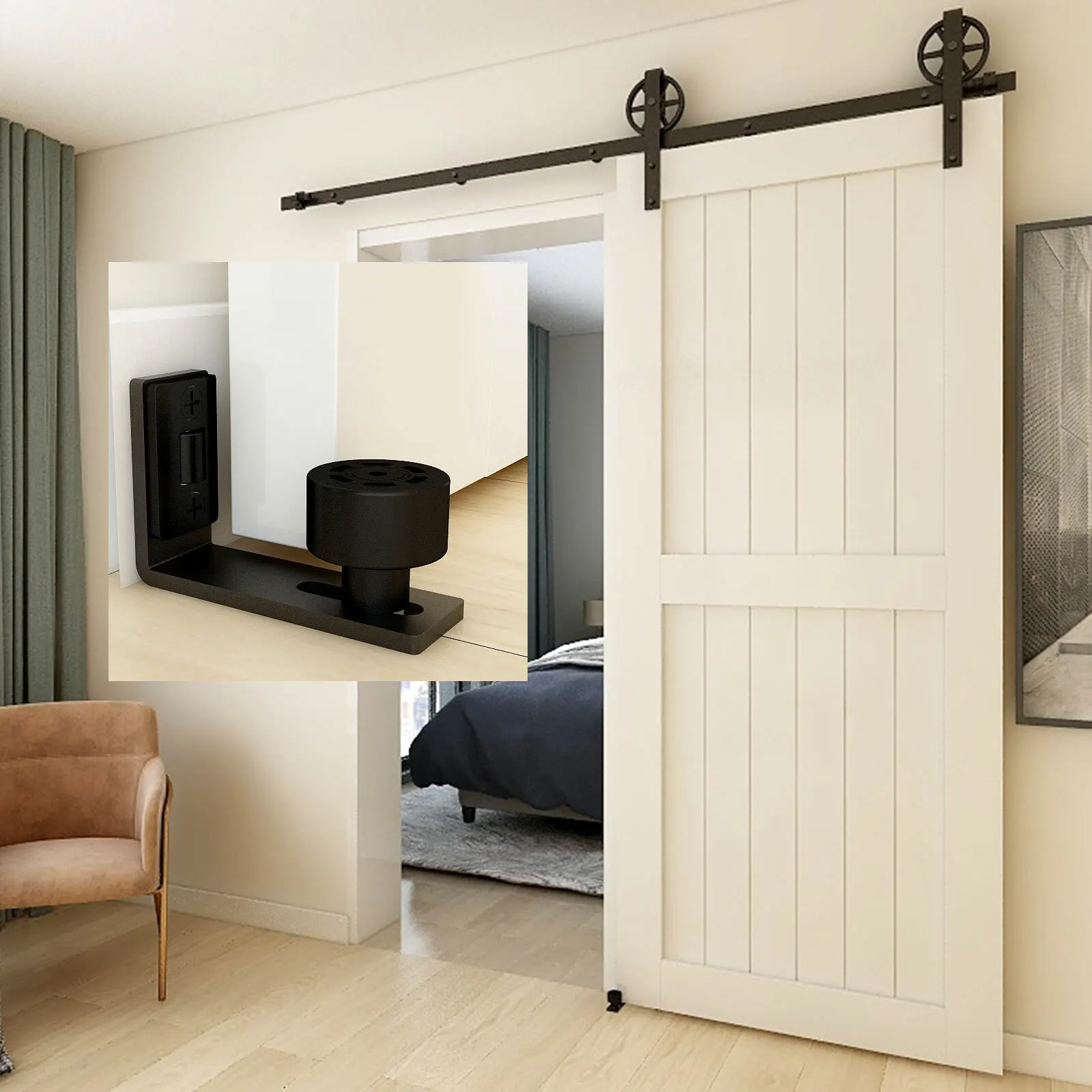 

CCJH Track Sliding Door Pulley Hardware Accessories are Suitable For the Floor Guide Rail of Canggumen