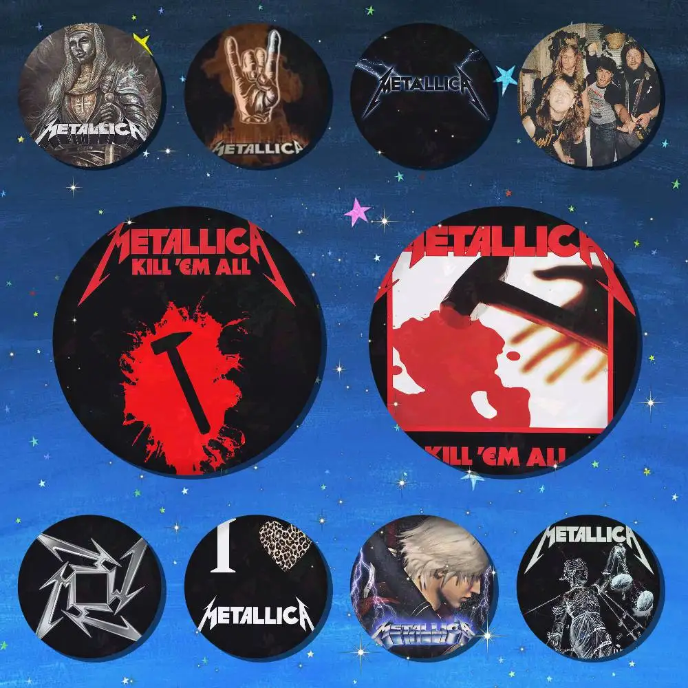 A-M-METALLICA-A Набор милых и стильных круглых значков для поклонников аниме, игр, музыки и мультфильмов, для украшения рюкзаков, джинсовых курток и шляп.