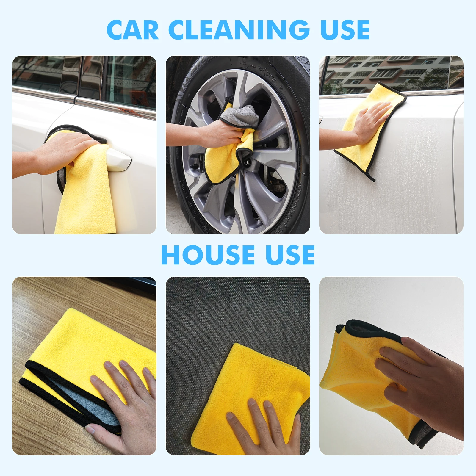 3PCS Car Household Window Glass Quick Dry Car Wash Drying Cloth Car Wash Towels Multi-purpose wipes