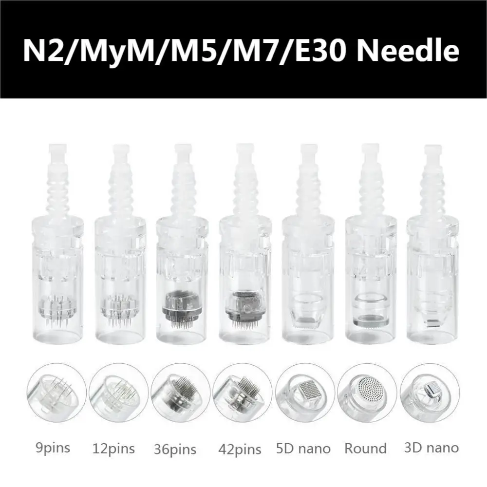 10/20/50Pcs Derma Pen Needle Cartridge Microneedling Machine Bayonet Dr Pen N2 M5 M7 E30 Replace Stamp 9 12 24 36 42 Pin Nano