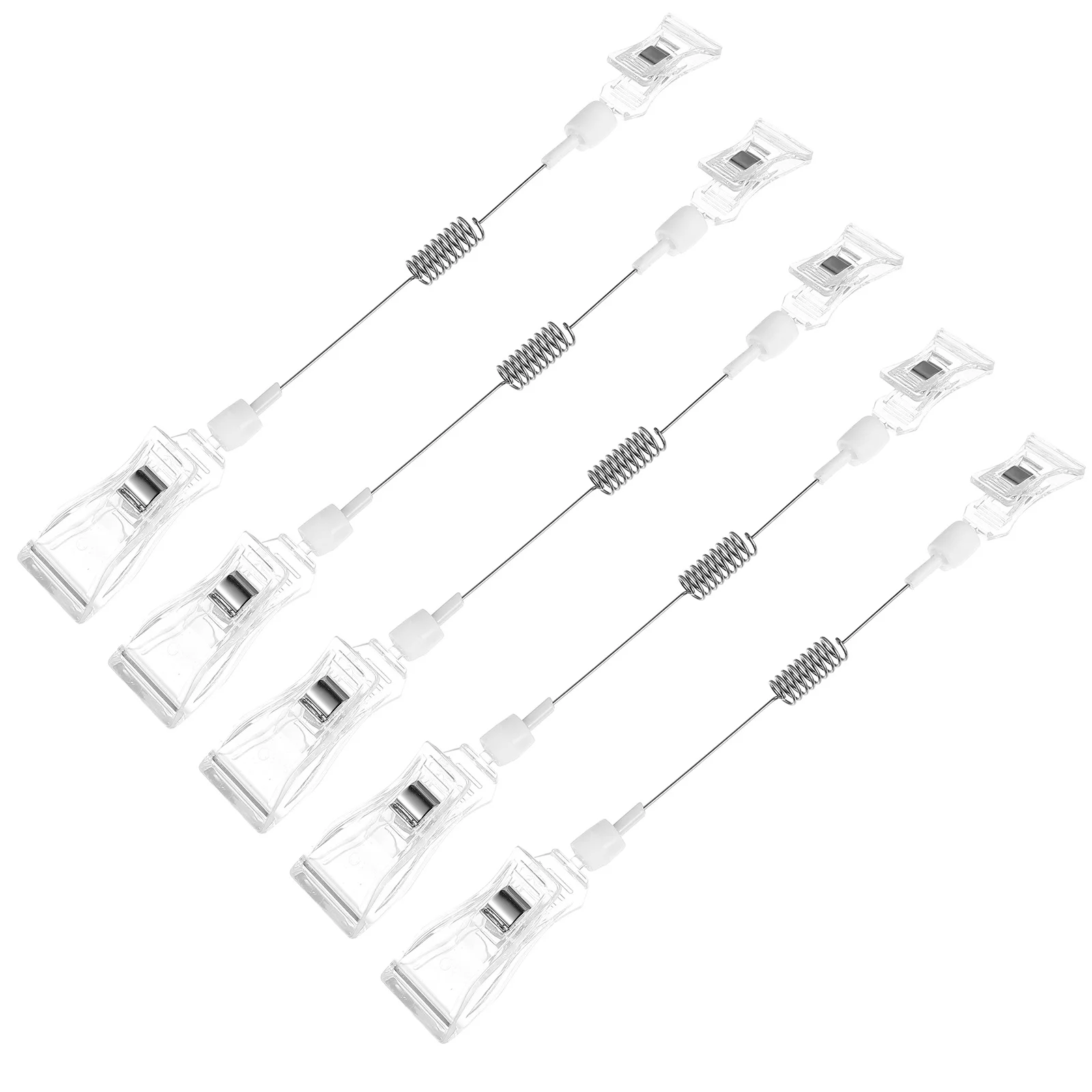 

5Pcs Advertising Clip Holder Plastic Supermarket Retail Signs Price Tag Dual Head Clamp Widely Used Stores