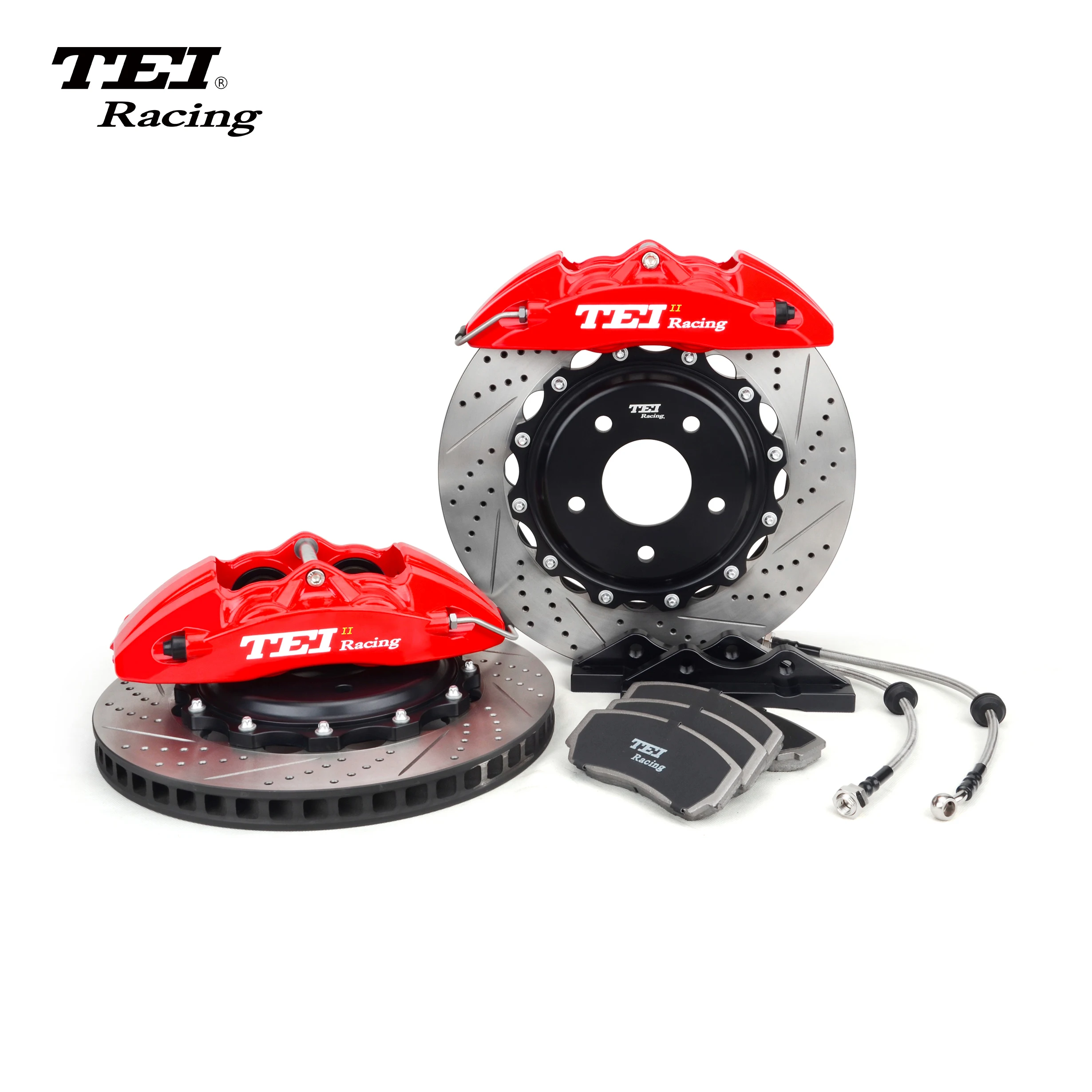 TEIRACING FRONT BRAKE KIT P40NS 4 PISTON Forged Split High PerformanceCALIPER WITH 300/330*28 MM DISC FOR 16/17 Inch wheel Car