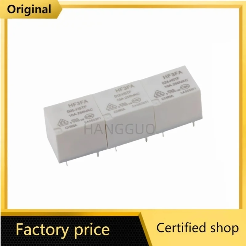 5Pcs Power Relays HF3FA 005 012 024 -ZSTF HF3FA-005-ZSTF HF3FA-012-ZSTF HF3FA-024-ZSTF 5Pin 10A 250VAC relay